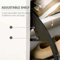 HOMCOM Three Drawer Slim Shoe Storage Cabinet, 12 Shoe Pairs - White(m-5)