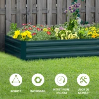 Outsunny Pat Suport de Gradina Inaltat din Metal de Exterior, Suport pentru Plante, Flori si Ierburi, 241x90,5x30cm(m-6)