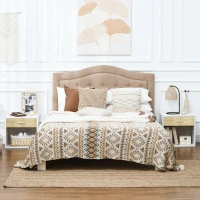 HOMCOM Set de 2 noptiere moderne, cu sertar si raft, masa laterala pentru camera de zi, dormitor, alb(m-2)