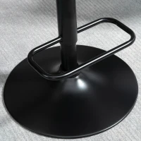 HOMCOM Set de 2 scaune de bar cu inaltime reglabila, scaune de bar pivotante cu inaltime reglabila, cu suport pentru picioare, scaune de bar din tesatura de in, negru si nuc(m-7)