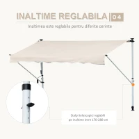 Outsunny Copertina Soare cu Brațe Telescopica cu Manivelă Metal si Poliester(m-7)