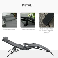 Outsunny Sezlong de Gradina 5 Inclinari din Aluminiu(m-5)