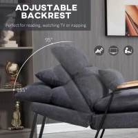 Homcom Fotoliu Reclinabil cu Ottoman – Perna & Spatar Reglabil(m-4)