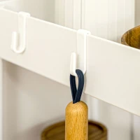 HOMCOM Wózek Kuchenny z 4 Półkami, 4 Elastycznymi Hakami, 4 Kółkami, 40 cm x 19 cm x 90 cm, Wózek Niszowy, Biały(m-7)