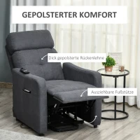 HOMCOM Elektryczny fotel telewizyjny z pilotem Steel Grey(m-6)