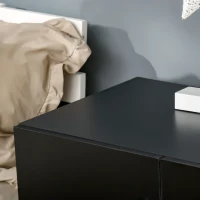 HOMCOM Storage Cabinet w/ Two Shelves Wooden Sideboard Freestanding Kitchen Cupboard Bookcase - Black(m-7)