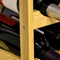 HOMCOM Dulap cu suport pentru vinuri cu 16 sticle, organizator de sticle, raft de afisare pentru blat, bar acasa, natural(m-7)