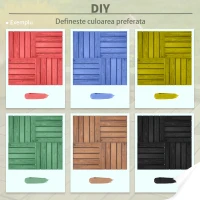 Outsunny dale exterior din lemn, 27 bucati, 30x30x2.5 cm maro(m-8)