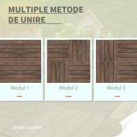 Outsunny dale exterior din lemn, 27 bucati, 30x30x2.5 cm maro(m-4)