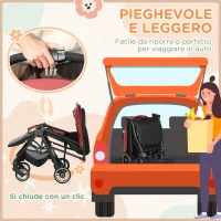 HOMCOM Passeggino per Bambini 0-36 Mesi con Tettuccio, Design Pieghevole e Cesto Portaoggetti, 128x58x106 cm, Rosso e Nero(m-4)