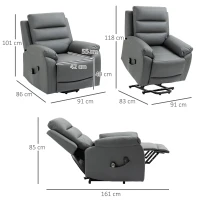 HOMCOM Fotoliu Electric cu Masaj – Pentru Persoane Varstnice(m-3)