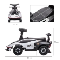 AIYAPLAY Licencjonowany Lamborghini na pedały, samochodzik z efektami dźwiękowymi, zabezpieczeniem przed wywrotką, 67 cm x 28 cm x 38 cm(m-3)