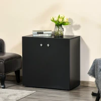 HOMCOM Storage Cabinet w/ Two Shelves Wooden Sideboard Freestanding Kitchen Cupboard Bookcase - Black(m-10)