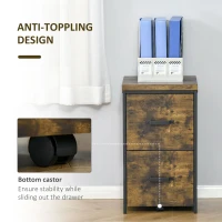 Vinsetto 2-Drawer file Cabinet, Industrial filing cabinets for Home, Hanging File Folders, Vertical Home Office Organizer for A4 Size, Rustic Brown(m-6)