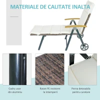 Outsunny, sezlong de gradina cu spatar reglabil,143x70x113 cm(m-5)