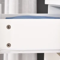 HOMCOM 2-Door Wardrobe w/ Adjustable Shelf 3 Drawers Mirror Home Storage, 180cm, White(m-9)