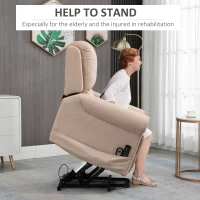 Homcom Scaun Electric cu Ridicare & Inclinare pentru Varstnici – Telecomanda Inclusa(m-4)