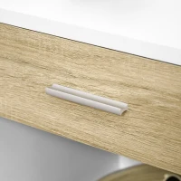 HOMCOM Set de 2 noptiere moderne, cu sertar si raft, masa laterala pentru camera de zi, dormitor, alb(m-8)