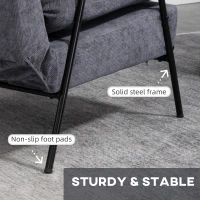 Homcom Fotoliu Reclinabil cu Ottoman – Perna & Spatar Reglabil(m-7)