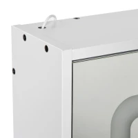 kleankin LED Illuminated Bathroom Mirror Cabinet, Wall-mounted Storage Organizer with Four Open Shelves, Dimmable Touch Switch, White(m-10)