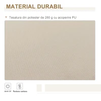 Outsunny Perdea de Soare Copertina retractabila Manuala de Perete in Poliester Impermeabila, Bej, 4x2.5m(m-4)