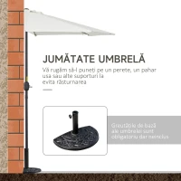 Outsunny Umbrela Semicirculara Impermeabila Protectie UV Alba 269x138x236cm(m-5)
