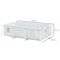 Outsunny Piscina de Gradina, Filtru din otel/PVC,  292x190x75cm, Gri(m-3)