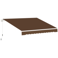 Outsunny Copertina de Soare pentru Exterior care se Ruleaza cu Manivela din Metal si Aluminiu, 395x245cm, Rosu Ruginiu