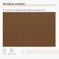 Outsunny Copertina de Soare pentru Exterior care se Ruleaza cu Manivela din Metal si Aluminiu, 395x245cm, Rosu Ruginiu(m-4)