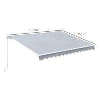 Outsunny Perdea Soare Rulanta de Perete in Poliester, Gri, 365x250cm(m-3)
