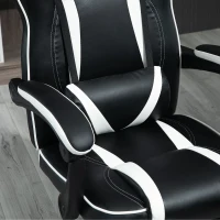 Vinsetto Gaming Office Chair with Footrest High Back Racing Chair PU Leather Executive Swivel Chair with Headrest, White(m-11)