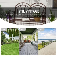 Outsunny Banca metalica Balansor de Gradina cu 2 locuri, stil Vintage, Finisaj in Bronz(m-7)