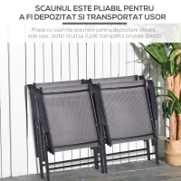 Outsunny set 4 scaune pliabile exterior din otel, gri si negru(m-6)