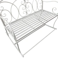 Outsunny Balansoar de Grădină din Fier, stil Shabby din Fier, Alb, 103x74.5x88cm(m-8)