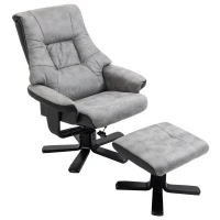 HOMCOM Fabric Recliner Sofa Armchair with footstool Swivel Sofa Grey(m-11)