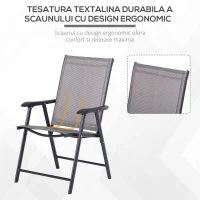 Outsunny set 4 scaune pliabile exterior din otel, gri si negru(m-5)