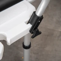 HOMCOM Height Adjustable Shower Stool for the Elderly and Disabled with Back, Shower Chair with Flipped Padded Arms and Suction Foot Pads, White(m-9)