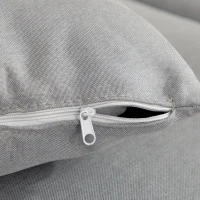 HOMCOM Sofá de 2 Lugares Moderno Estofado em Linho Sintético com 2 Almofadas e Pés de Aço 160x87x87cm Cinza Claro(m-9)