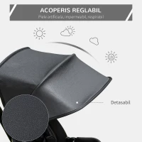 HOMCOM tricicleta copii, pliabila, cu maner, 111,5x52x98cm(m-6)