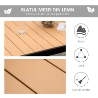 Outsunny Masa Gradina 6 Persoane – Aluminiu & Plastic pentru Exterior(m-5)