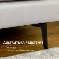 HOMCOM Sofá de 2 Lugares Moderno Estofado em Linho Sintético com 2 Almofadas e Pés de Aço 160x87x87cm Cinza Claro(m-6)