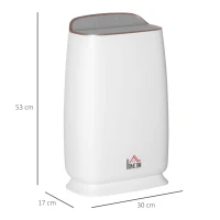 HOMCOM Quiet Air Purifiers for Bedroom with 3-Stage Carbon HEPA Filtration System, Air Monitor, Timer, Air Cleaner with 4 Speeds, Remove Smoke Dust Pollen Odours(m-3)