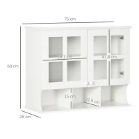 HOMCOM Wall-Mounted Bathroom Medicine Cabinet, Modern Bathroom Cabinet with Shelves for Living Room and Entryway, White(m-3)