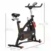 HOMCOM Fahrradtrainer, höhenverstellbare Sitz & Lenker, digitale Anzeige, Handyhalterung, schwarz+rot, 47 x 120 x 117cm(m-3)