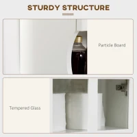 HOMCOM Wall-Mounted Bathroom Medicine Cabinet, Modern Bathroom Cabinet with Shelves for Living Room and Entryway, White(m-6)