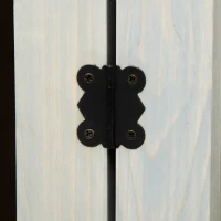 PawHut Wooden Dog Crate, Furniture Style Dog Kennel End Table w/ Lockable Door, Window, for Small, Medium Dogs, Grey and Natural(m-8)