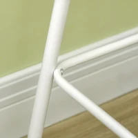 HOMCOM Bar Table and Stools Breakfast Dining Table and Chairs Set of 2 with Steel Frame and Footrest for Bar and Kitchen White(m-9)