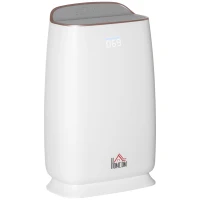 HOMCOM Quiet Air Purifiers for Bedroom with 3-Stage Carbon HEPA Filtration System, Air Monitor, Timer, Air Cleaner with 4 Speeds, Remove Smoke Dust Pollen Odours(m-1)