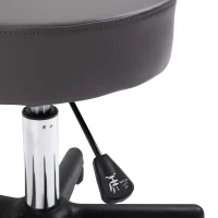 HOMCOM Beautician's Swivel Salon Chair w/ Padded Seat Back 5 Wheels Adjustable Height Salon Hairdressers Tattoo Spa Rolling Cushion Professional 35cm Grey(m-10)