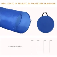 PawHut Set Agility Dog per Addestramento da 5 Pezzi con Tunnel, Ostacoli e Cerchio per Salto, Bianco, Arancione, Blu(m-5)